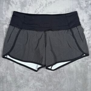 Lululemon Black White Dot Running Shorts Athletic Size 4